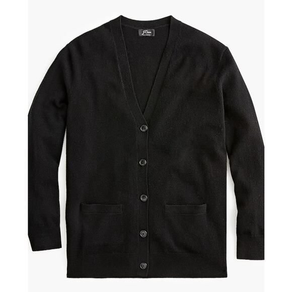 J.Crew Dream Cardigan Sweater WMNS XS Black V-Neck Button Up Wool-Cashmere Blend - Picture 2 of 10